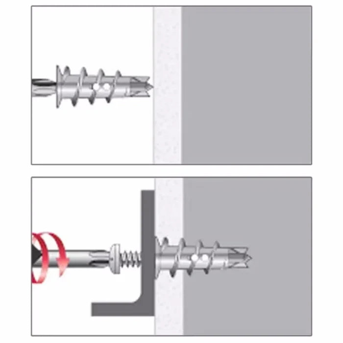 120Pcs Zinc Alloy Plasterboard Hollow Wall Anchor Set - Self-drilling Expansion Screws and Tapping Screws