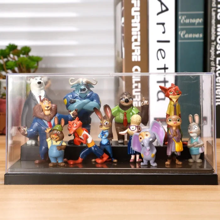 12Pcs/Set Cartoon Action Model Doll Toys Anime Figures Judy Hopps Nick Wilde Fox Rabbit Christmas Gifts