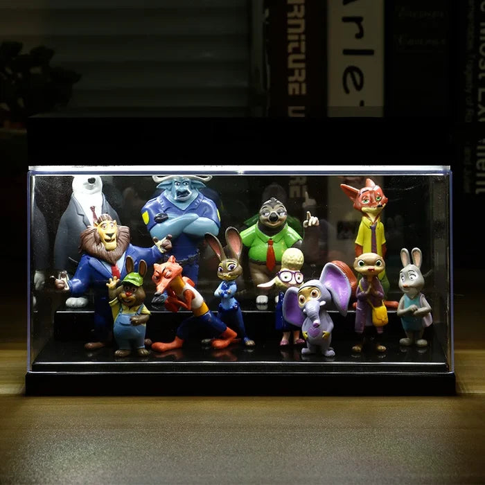 12Pcs/Set Cartoon Action Model Doll Toys Anime Figures Judy Hopps Nick Wilde Fox Rabbit Christmas Gifts