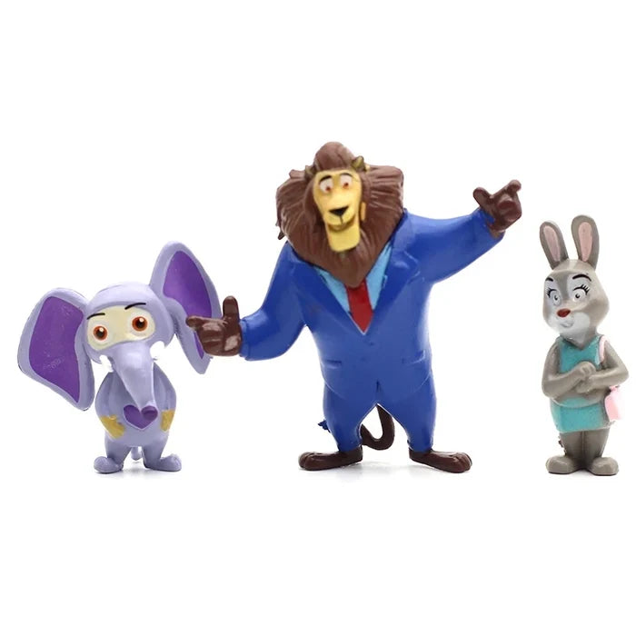 12Pcs/Set Cartoon Action Model Doll Toys Anime Figures Judy Hopps Nick Wilde Fox Rabbit Christmas Gifts