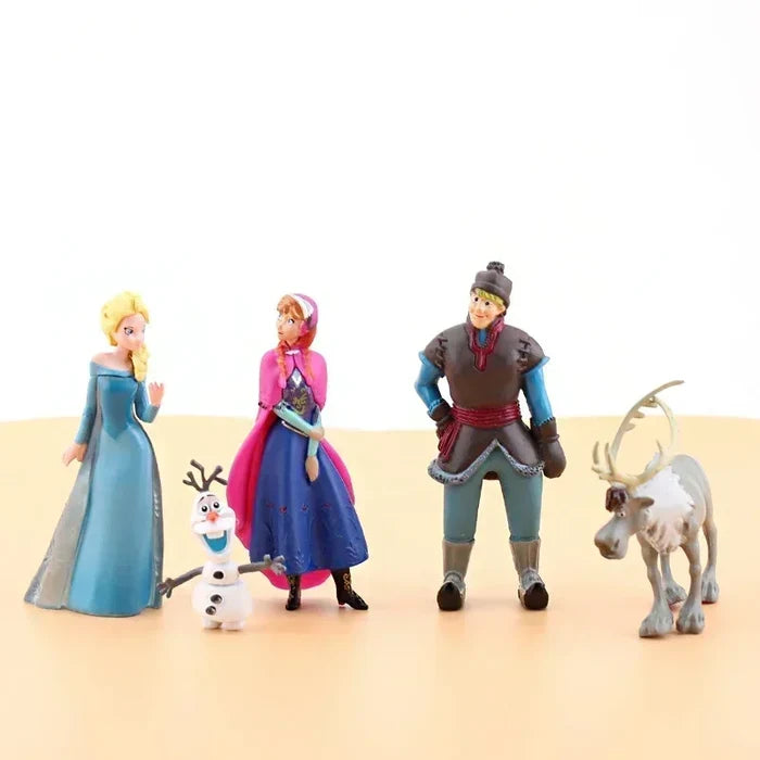5pcs/Set Princess Snow Queen Anna Elsa Kristoff Sven Olaf PVC Model Action Figure Toys for Xmas Gift