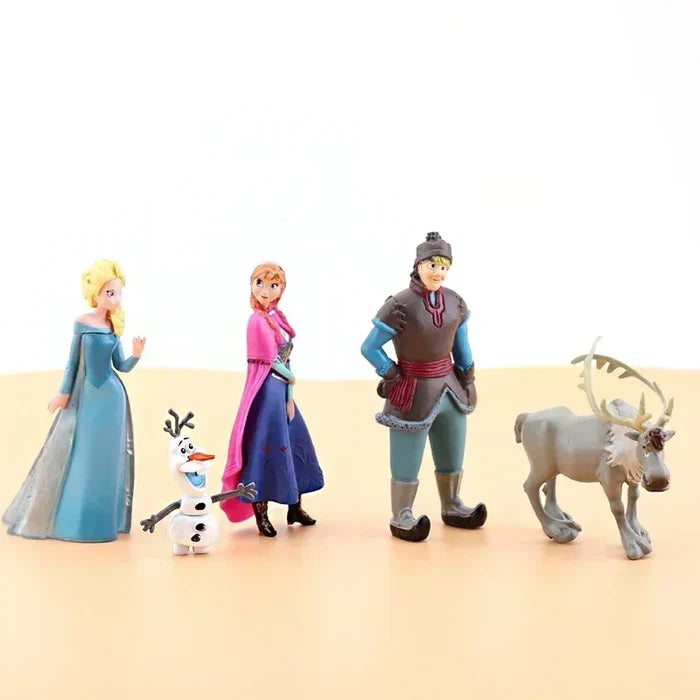 5pcs/Set Princess Snow Queen Anna Elsa Kristoff Sven Olaf PVC Model Action Figure Toys for Xmas Gift