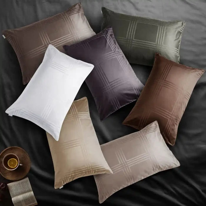 750 Tc Italian Jcq Stripe 100% Cotton Pillow Cover