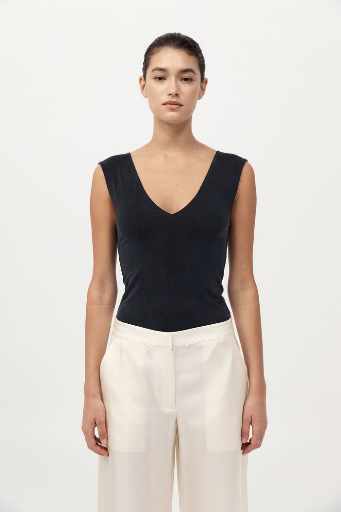 90s Cupro Top - Black