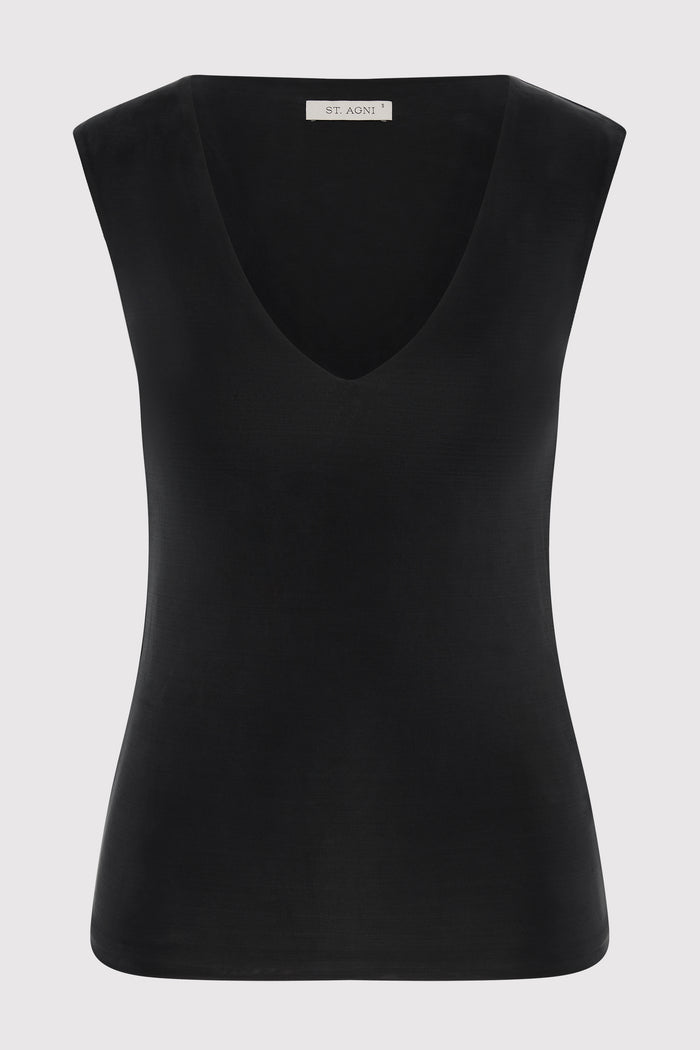 90s Cupro Top - Black