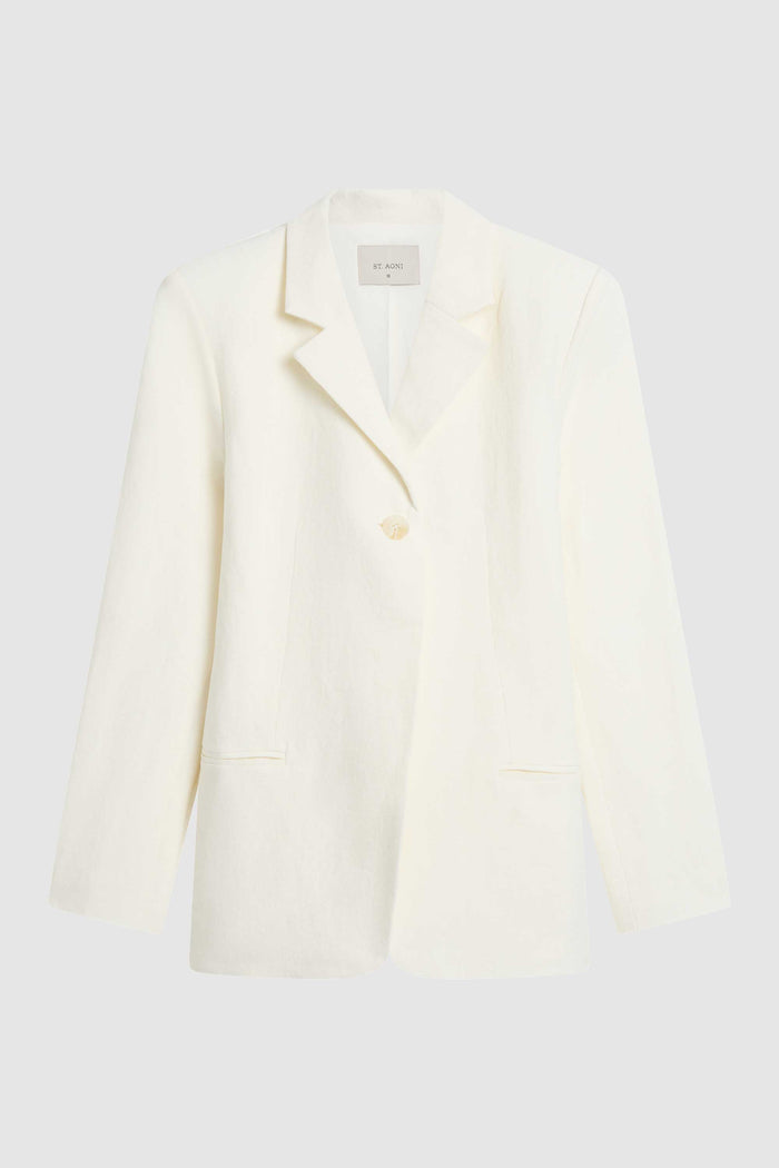 90s Linen Blazer - Off White