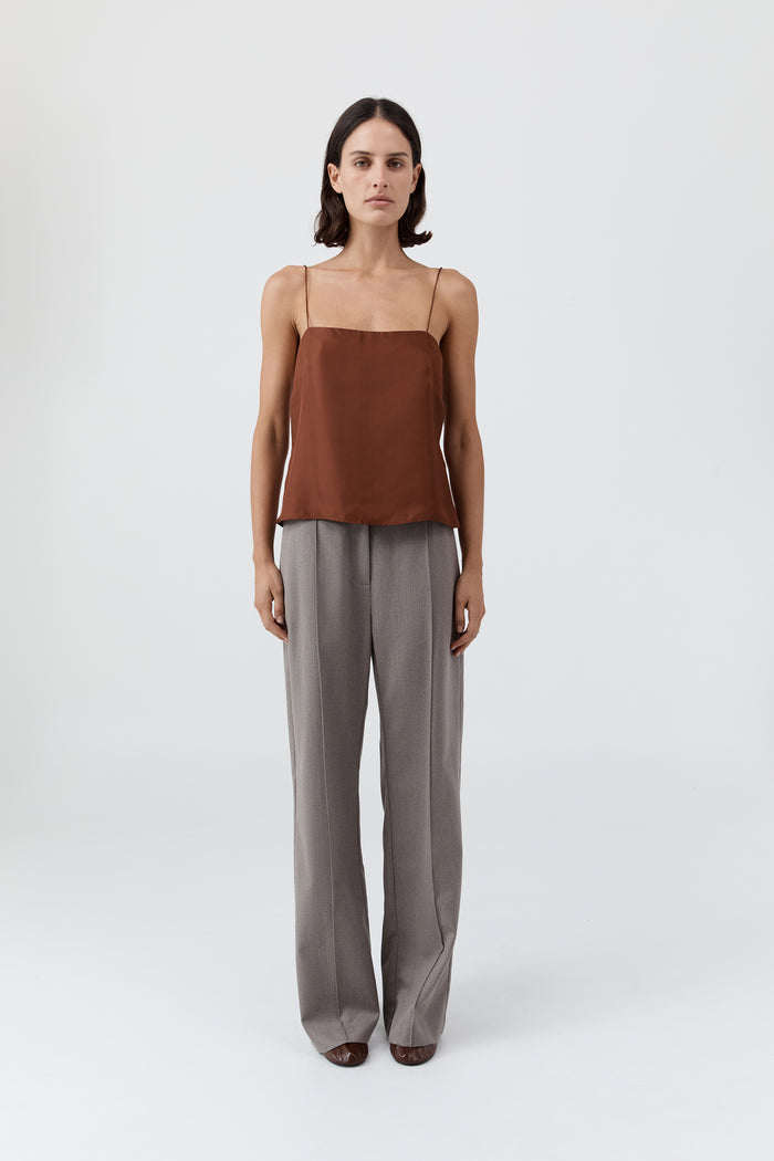 90s Silk Twill Cami - Brick