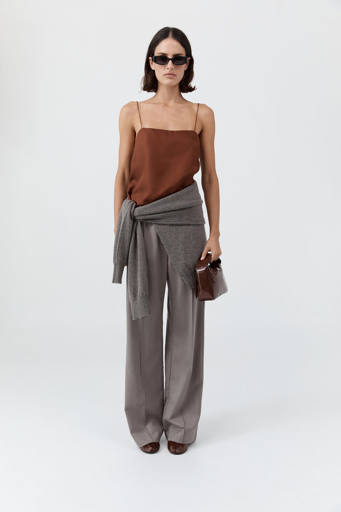 90s Silk Twill Cami - Brick