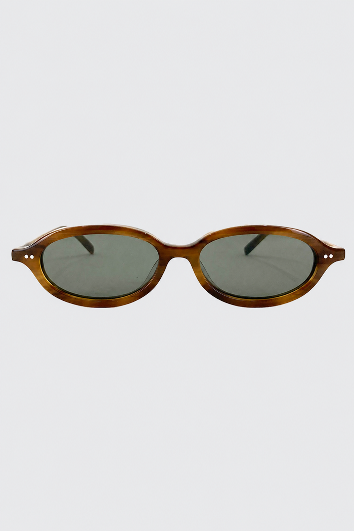 90s Slim Oval Sunglasses - Tortoiseshell