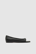 90s Square Toe Flat - Black