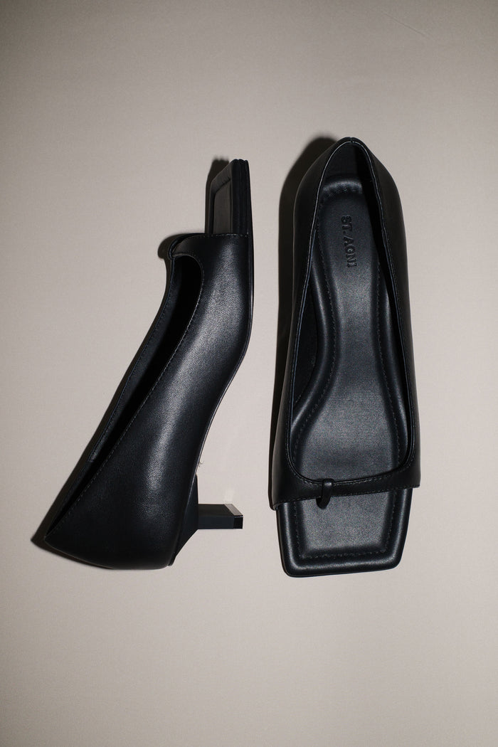 90s Square Toe Heel - Black