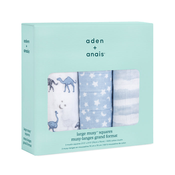 A+A Cotton Muslin Squares 3pk - Rising Star