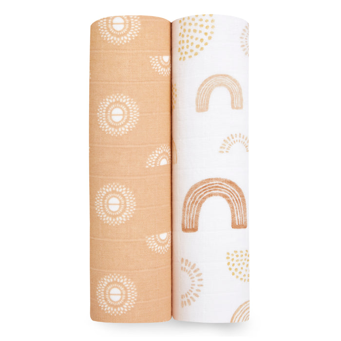 A+A Cotton Muslin Swaddle 2pk - Keep Rising