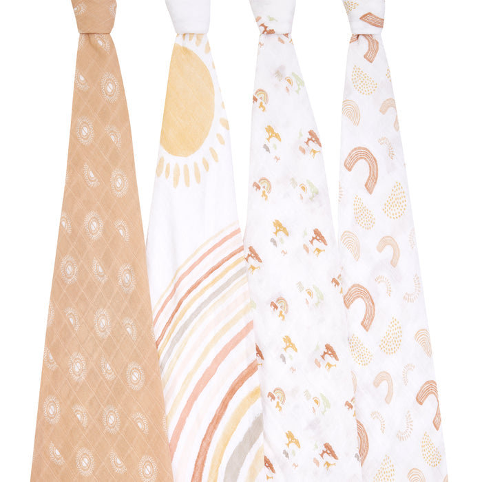 A+A Cotton Muslin Swaddle 4pk - Keep Rising