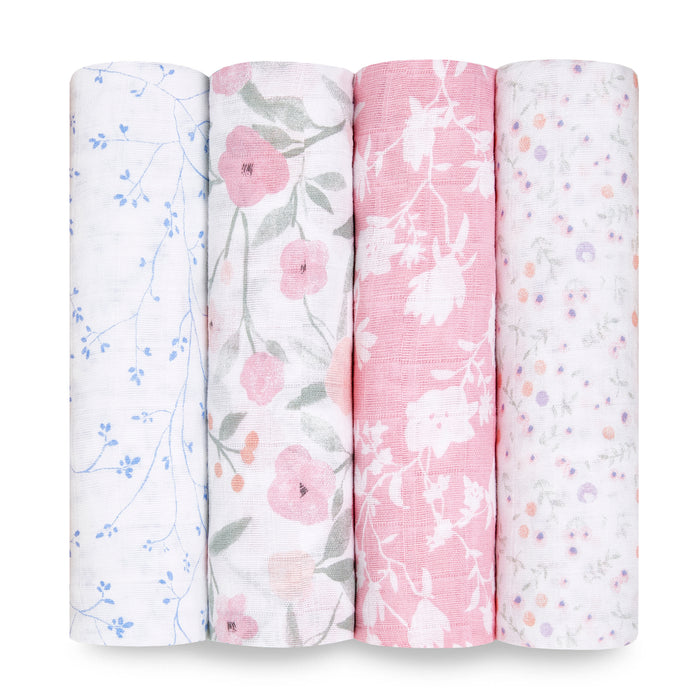 A+A Cotton Muslin Swaddle 4pk - Ma Fleur