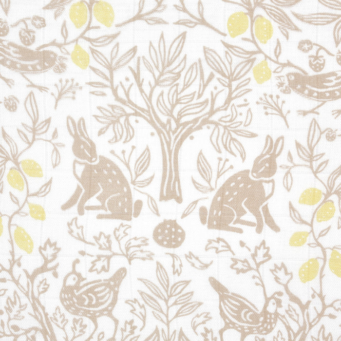 A+A Silky Soft Muslin Swaddle 3pk - Natural Woodland