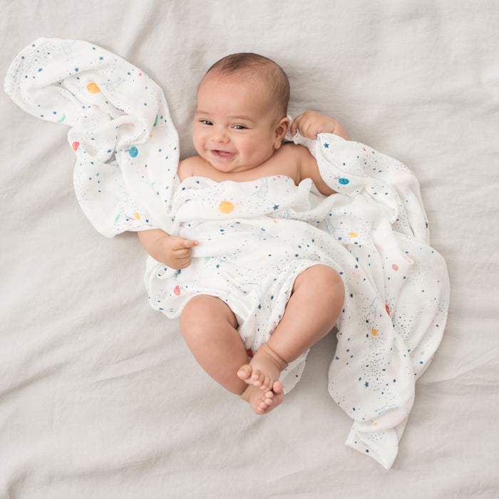 A+A Silky Soft Muslin Swaddle 3pk - Stargaze