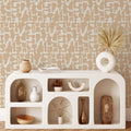 Add some eye-catching style to your walls with our Abstract Shapes Wallpaper! This modern design features an intricate blend of beige shapes on a beige on cream background.