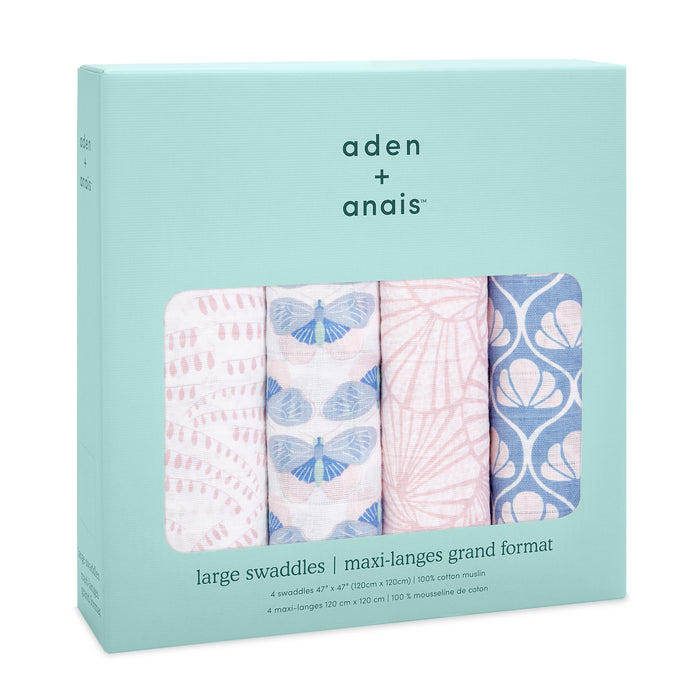 aden + anais deco 4 pack cotton swaddles
