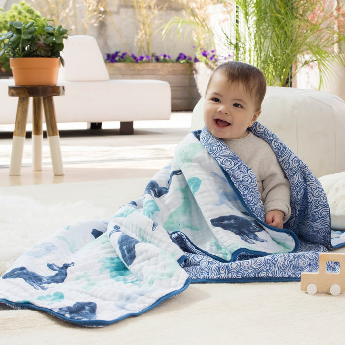 aden + anais muslin blanket seafaring – whale
