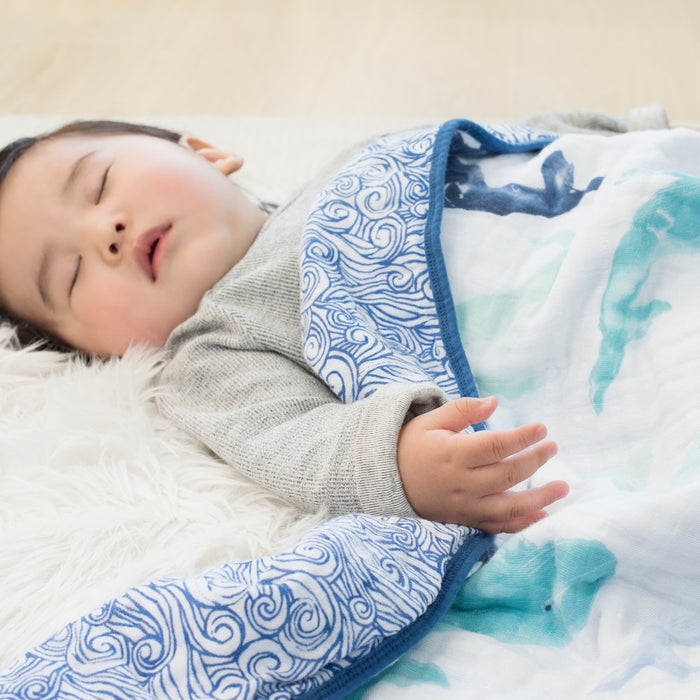 aden + anais muslin blanket seafaring – whale