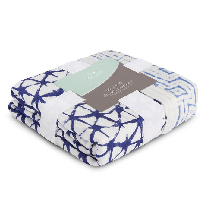 aden + anais silky soft bamboo indigo shibori