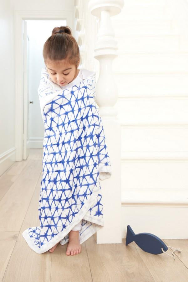 aden + anais silky soft bamboo indigo shibori