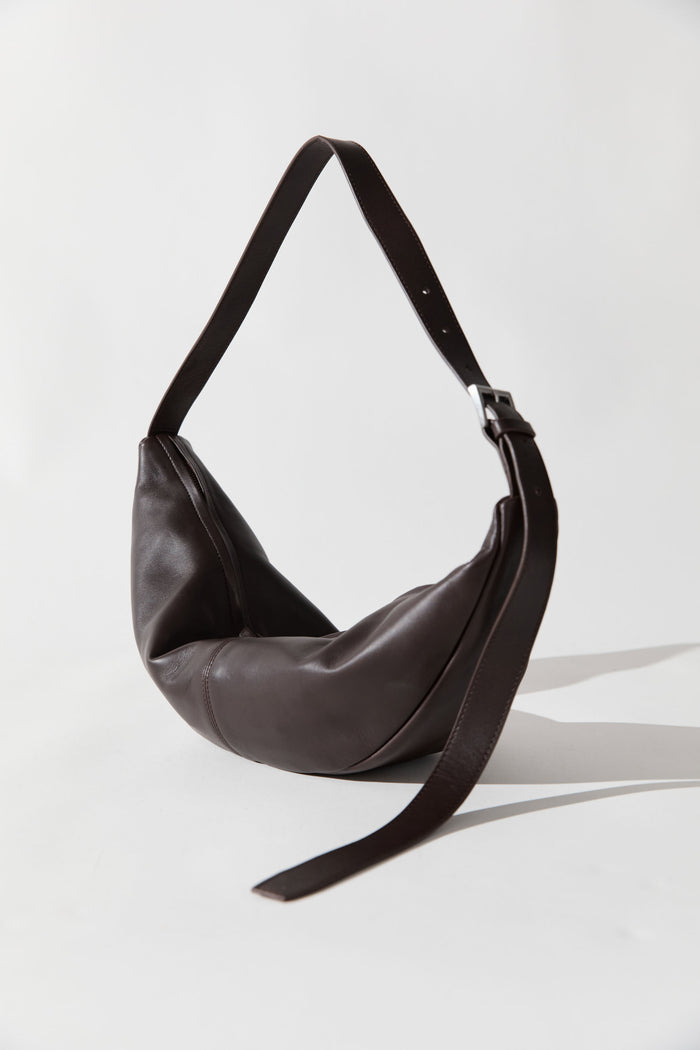 Adjustable Slim Crescent Bag - Coffee