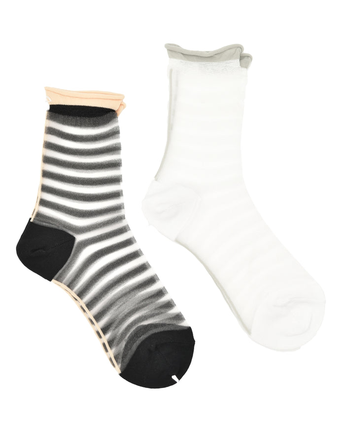 Antipast Crossed Stripe Sheer Sock