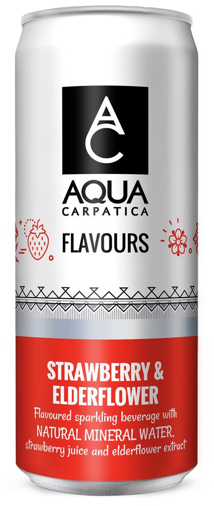 Flavoured Sparkling Mineral Water Strawberry & Elderflower 330ml