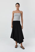 Asymm Drape Skirt - Black