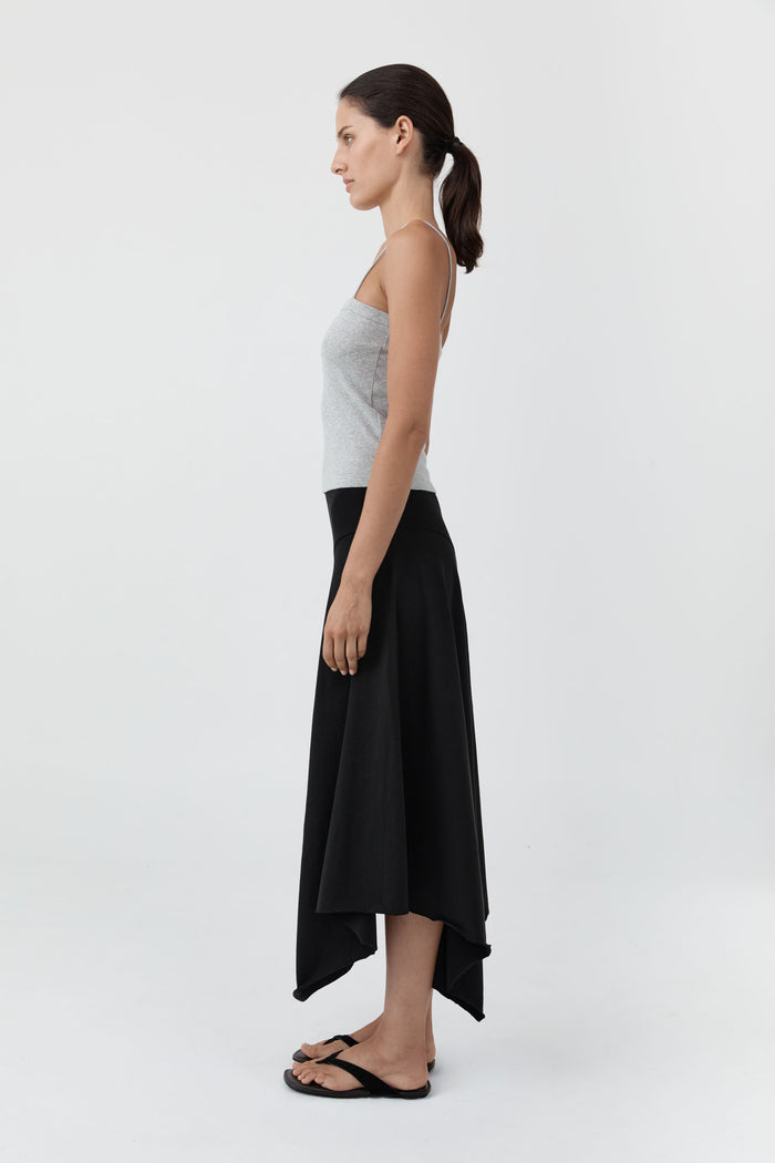 Asymm Drape Skirt - Black