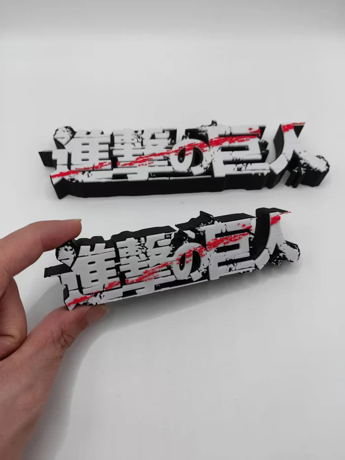 Attack on Titan Logo Stereo Font Stand Sign Ornament