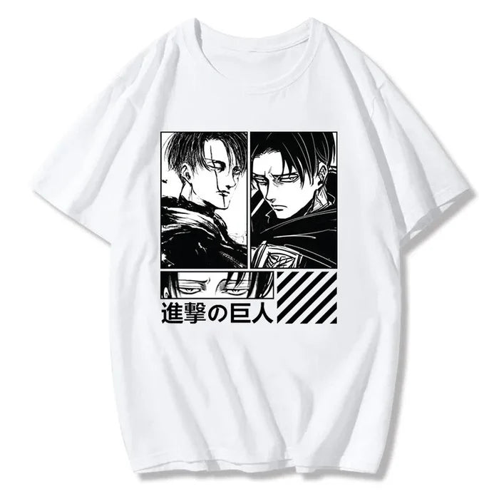 Attack on Titan T-Shirt Levi Ackerman Anime Theme Summer New Boys Kids Short Sleeves Trendy