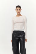 Baby Wool Long Sleeve Top - Off White