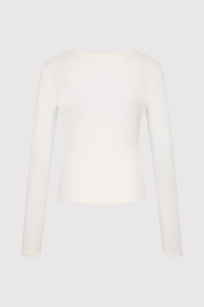 Baby Wool Long Sleeve Top - Off White