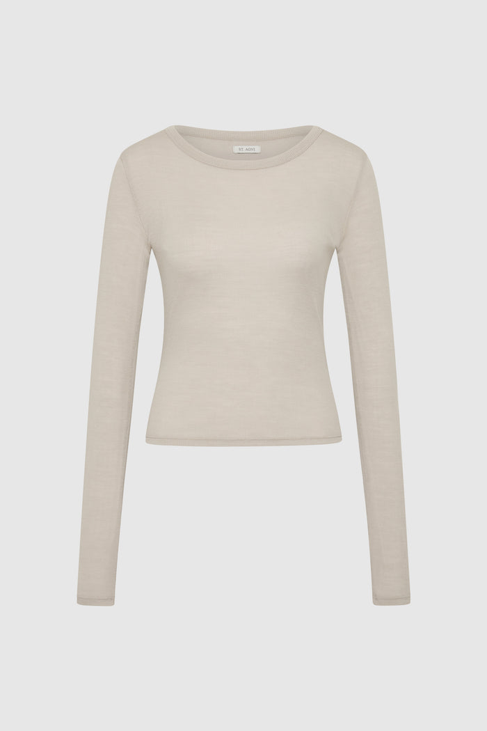 Baby Wool Long Sleeve Top - Soft Ash