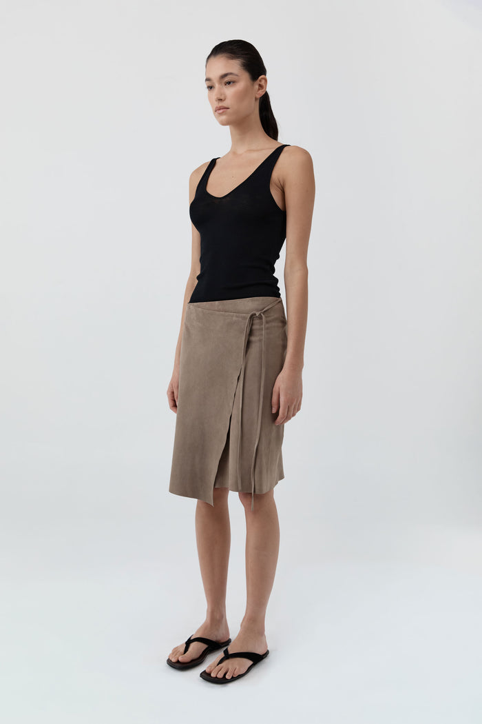 Baby Wool Scoop Cami - Black
