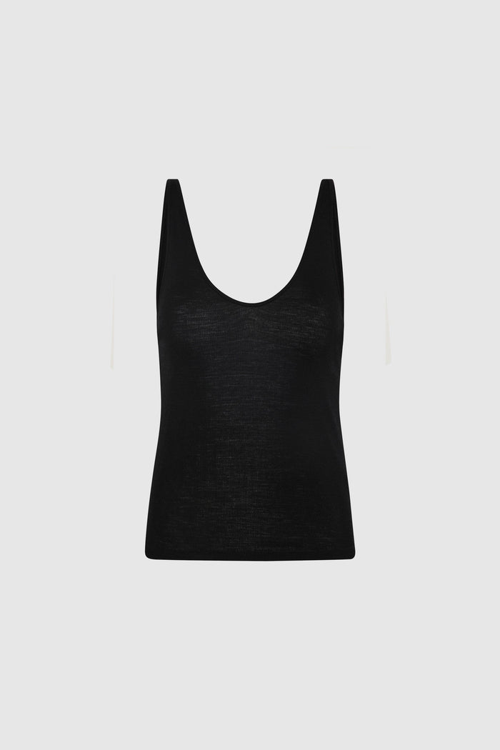 Baby Wool Scoop Cami - Black