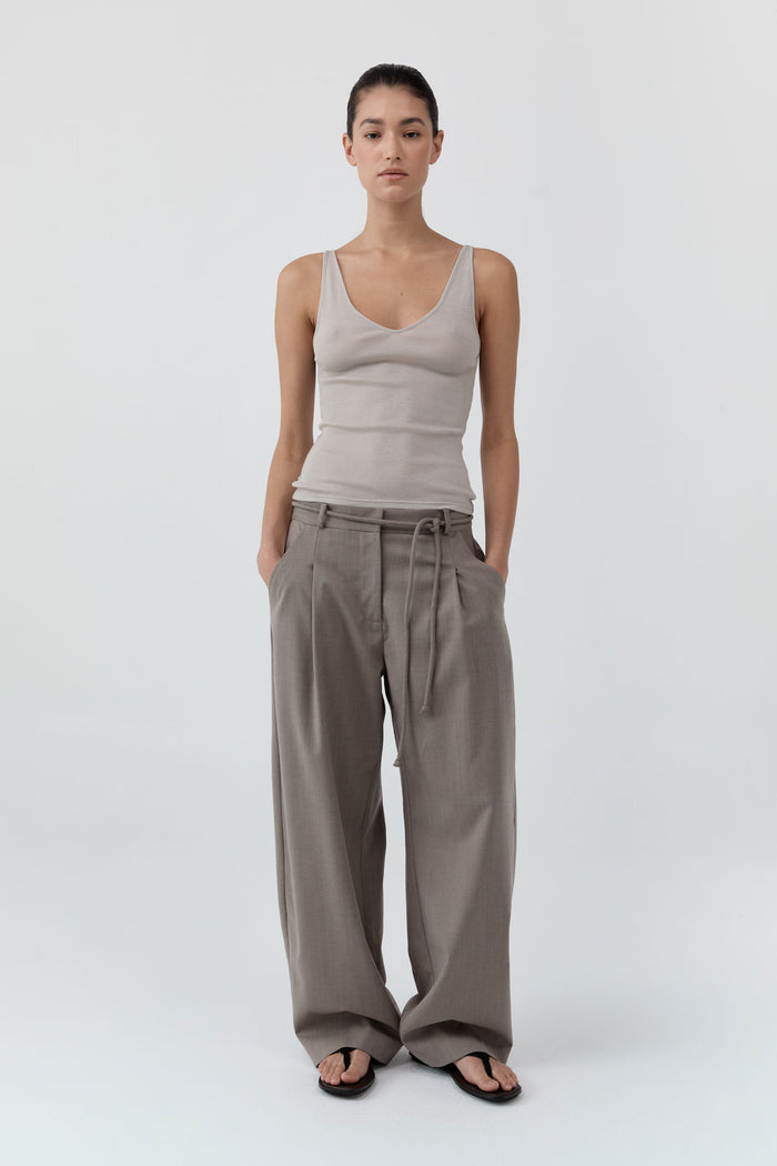 Baby Wool Scoop Cami - Soft Ash