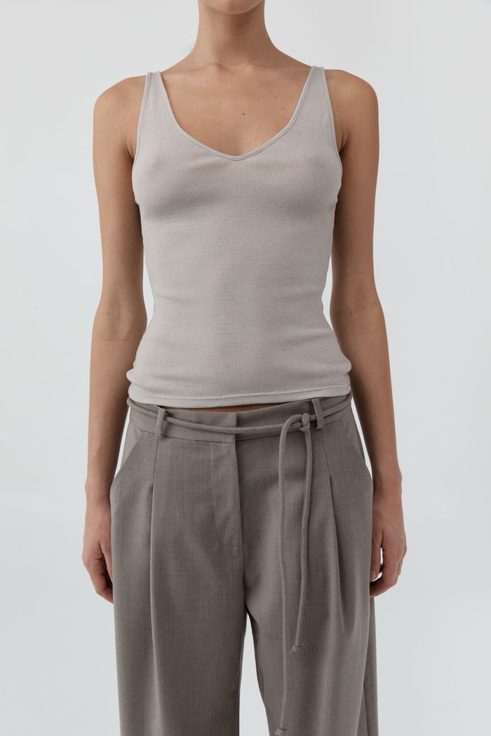 Baby Wool Scoop Cami - Soft Ash
