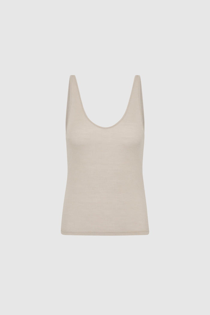 Baby Wool Scoop Cami - Soft Ash