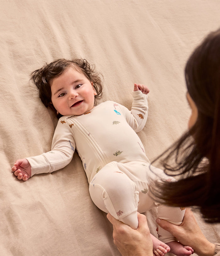 Babygrow Viscose from Bamboo Cream Dino Snore