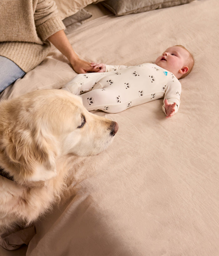 Babygrow Viscose from Bamboo Cream Sleepy Pandas
