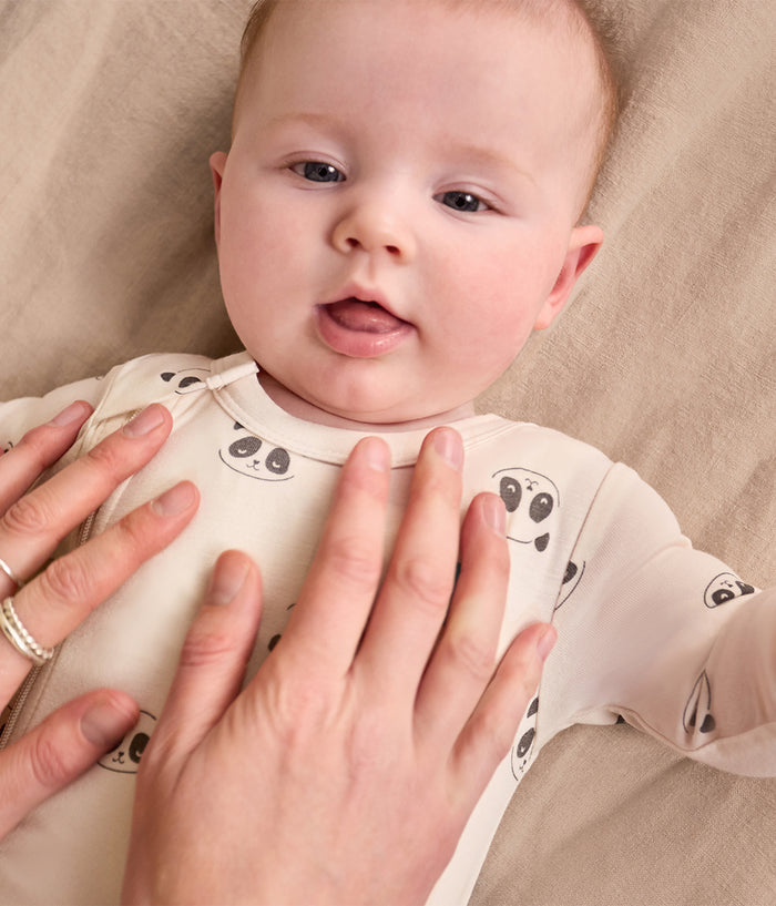 Babygrow Viscose from Bamboo Cream Sleepy Pandas
