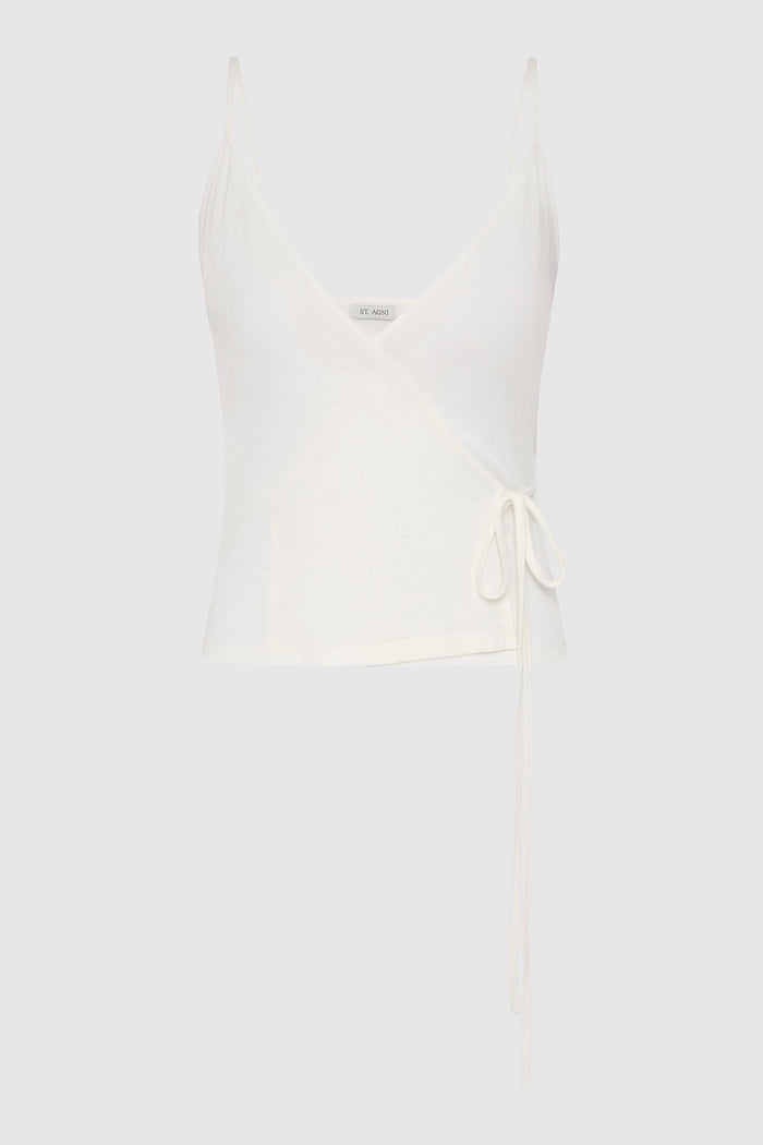 Ballerina Wrap Knit Top - Off White