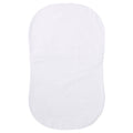 The HALO BassiNest® Fitted Sheet is oval-shaped, made from 100% soft cotton with a subtle dotted texture—gentle on delicate skin and shown on a plain white background.