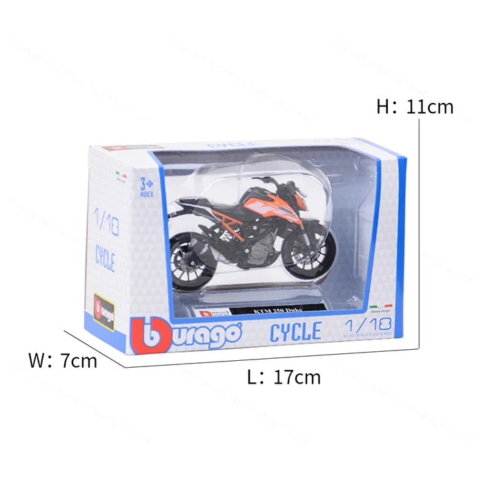 Bburago 1:18 KTM 250 Duke Die Cast Vehicles Collectible Motorcycle Model Toys