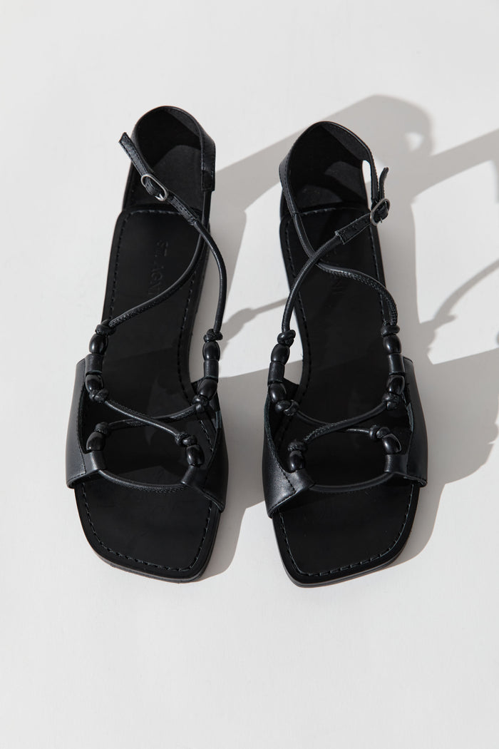 Beaded Detail Sandal - Black