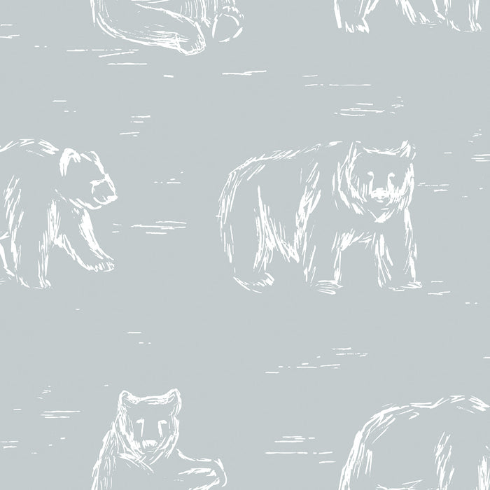 Bears Wallpaper - Baby Blue